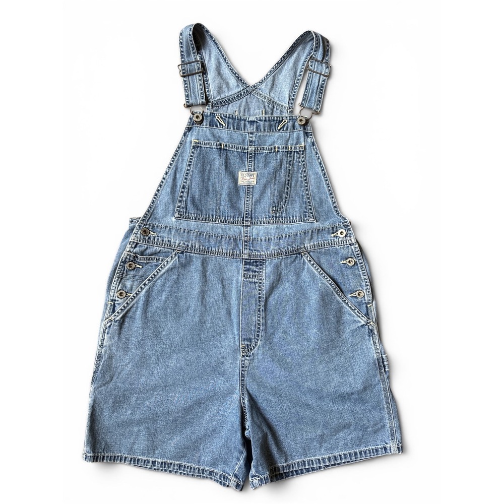 Vintage 90s Y2K Old Navy Denim Overalls Shortalls Medium - Picture 11 of 11